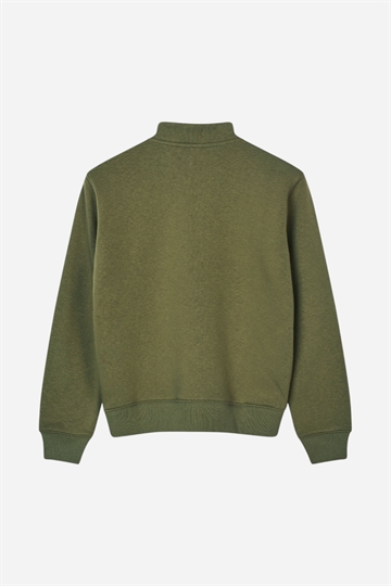 Mads Nørgaard Mix Sweat Crewie Half Zip - Kalamata